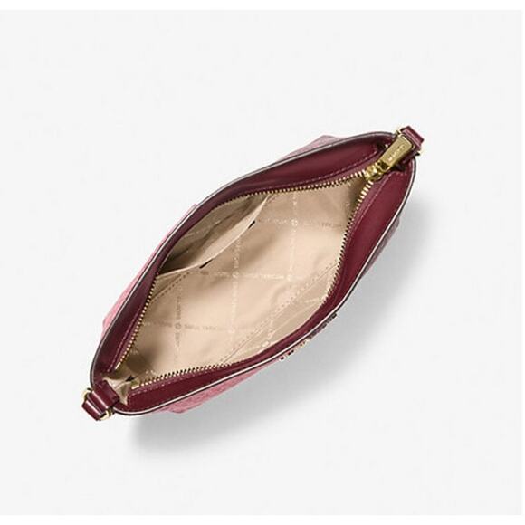 MICHAEL KORS Jet Set Small Two-Tone Logo Crossbody Bag In Oxblood Multi NWT - Picture 6 of 9